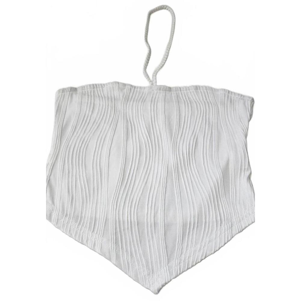 White Textured Women's Crop‎ Top NWOT Size Small